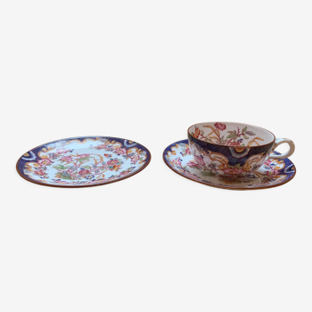 1 cup and two Sarreguemines porcelain saucers