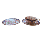 1 cup and two Sarreguemines porcelain saucers