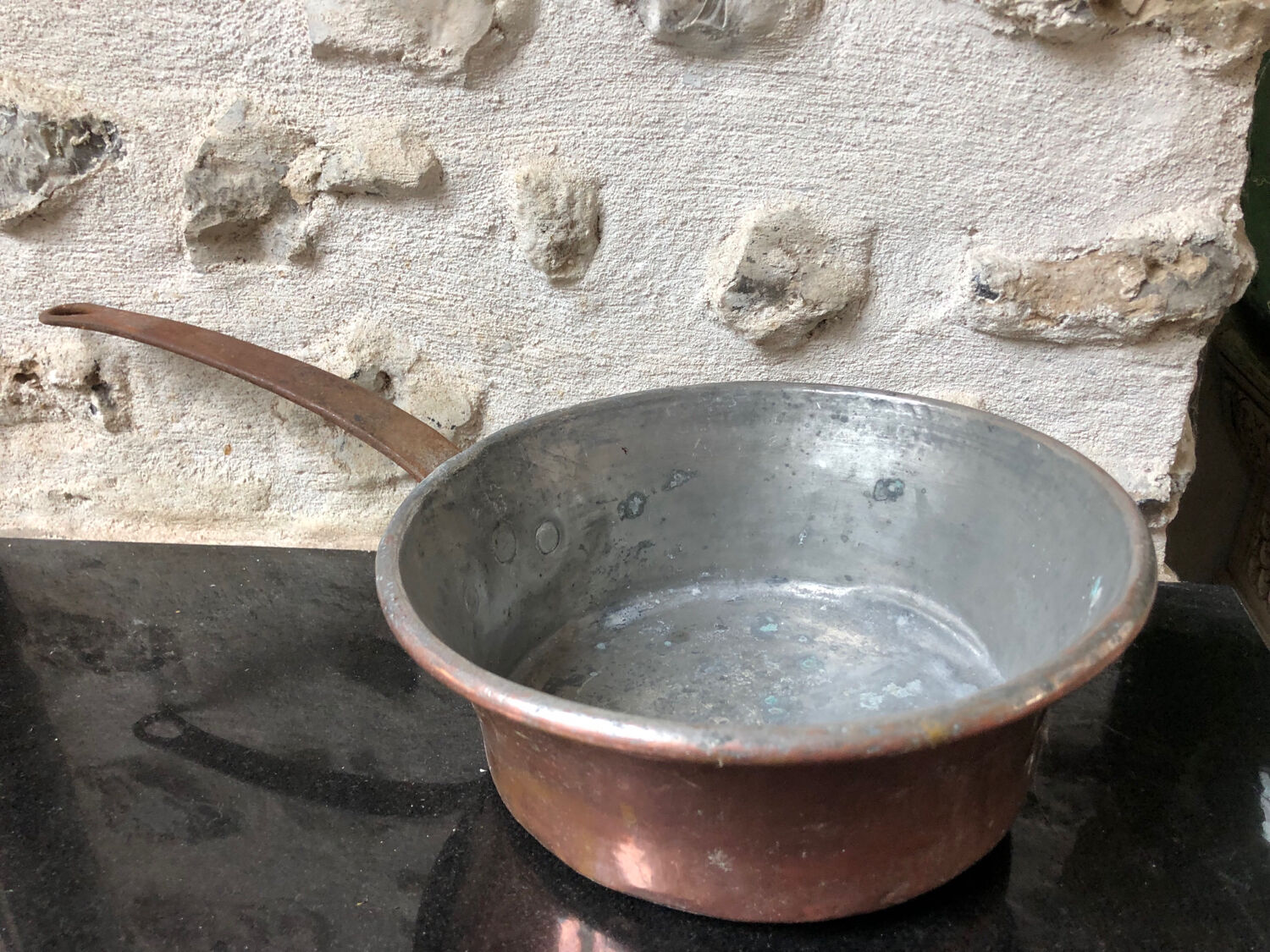 Antique copper pan