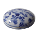 Porcelain pill box decorated with blue and white flowers