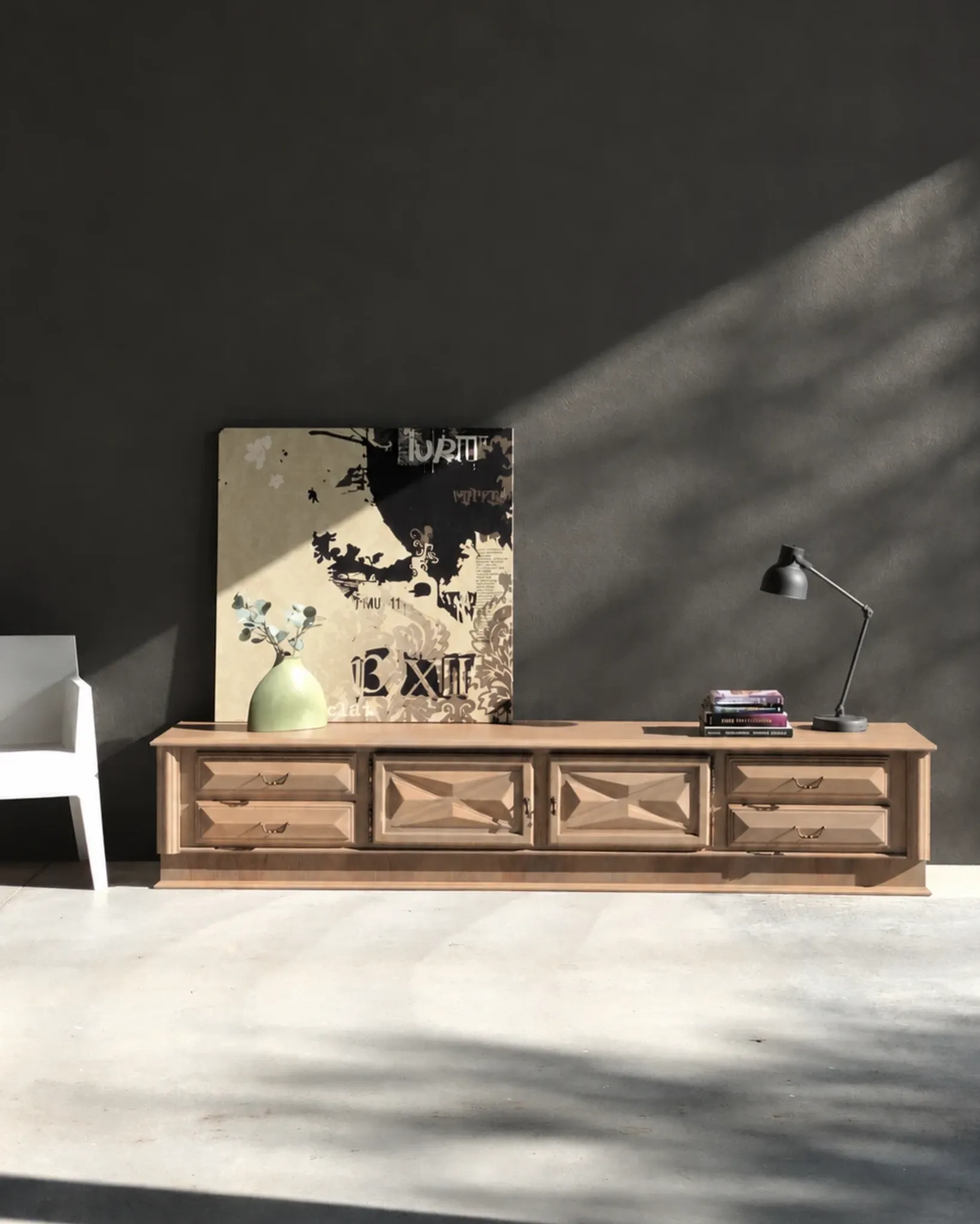 Large sideboard, TV stand, bench.