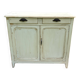 Buffet parisien vintage patine blanche
