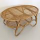 Oval Wicker Coffee Table with Lower Shelf