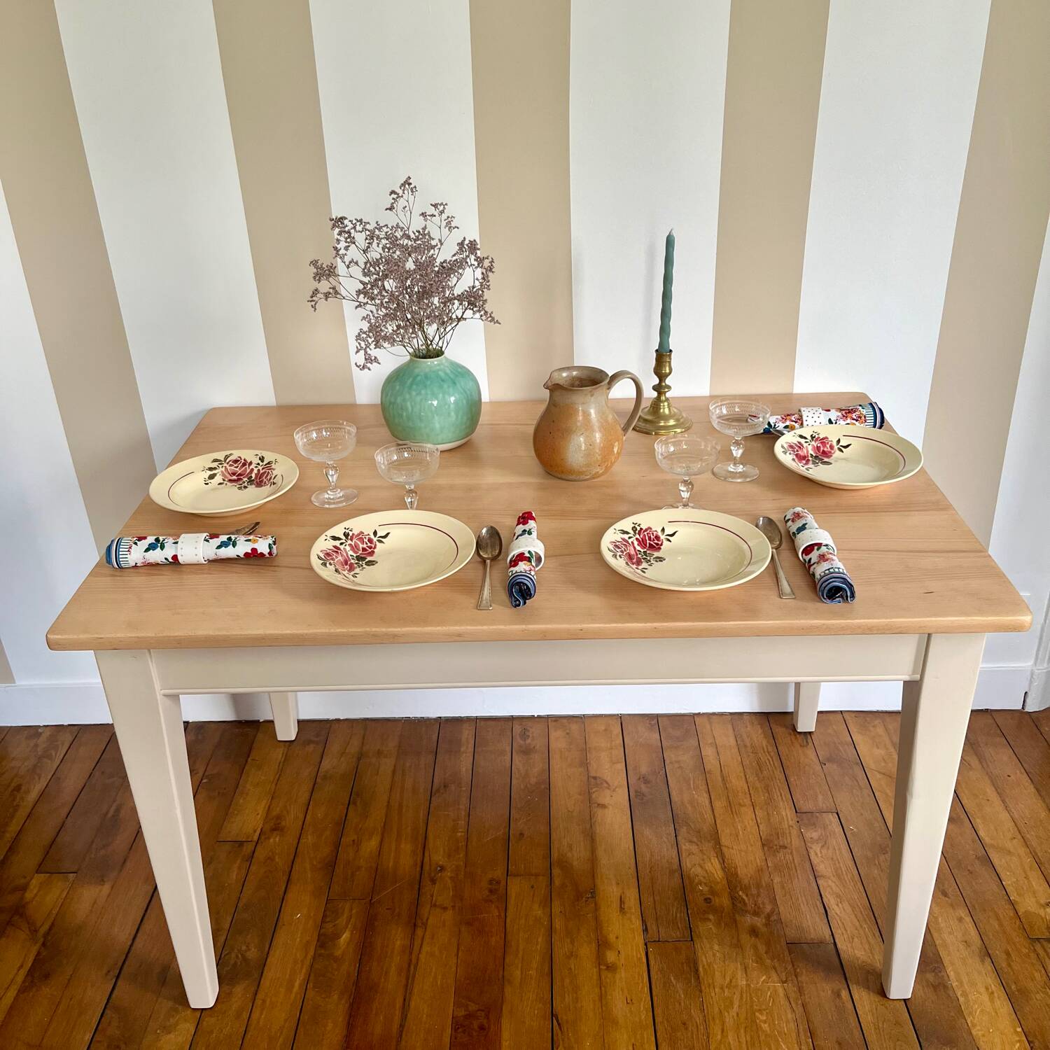 Solid wood dining table
