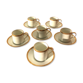 Set de 6 tasses a café et sous-tasses Royal Limoges