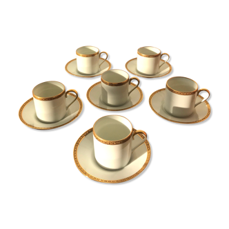 Set de 6 tasses a café et sous-tasses Royal Limoges