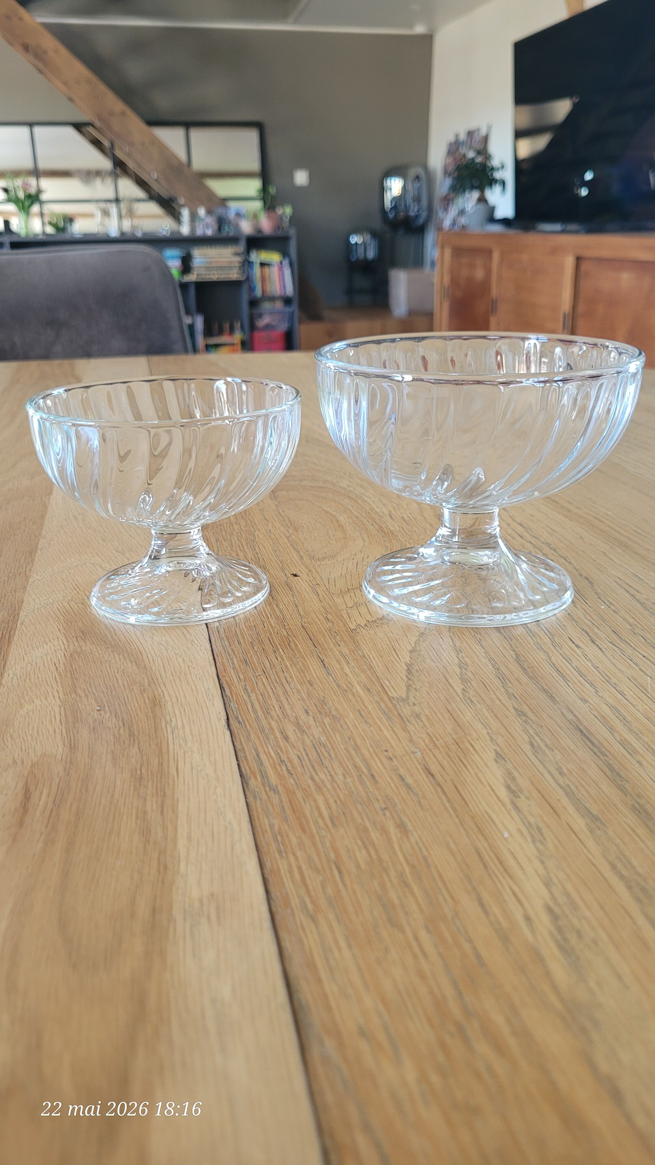 6 coupes à glace en verre transparent Luminarc