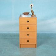 Scandinavian minimalist blonde oak chest, mid-century modern chest.