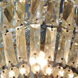 Antique crystal pendant chandelier – vintage Empire style – bronze