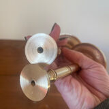 2 golden brass curtain tiebacks