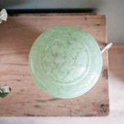 Lampe à poser en verre de Clichy vert