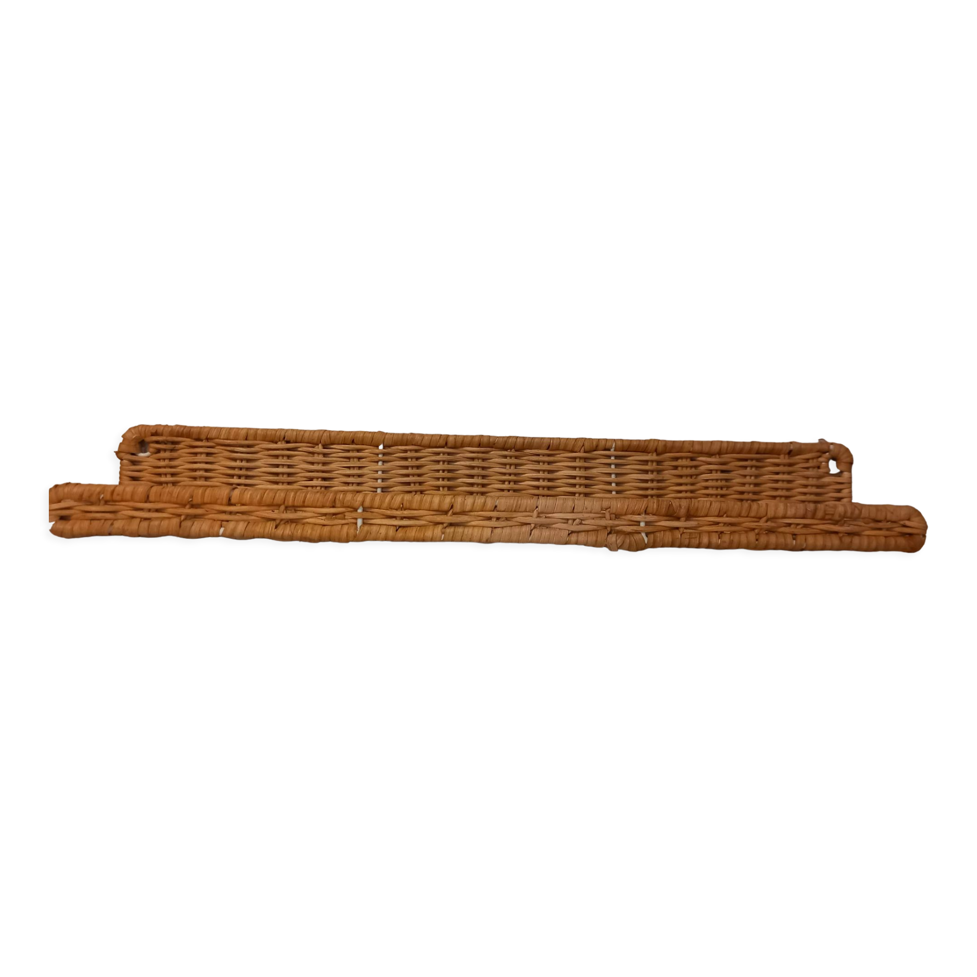 Set of 2 small wicker wall shelves - spice shelves
