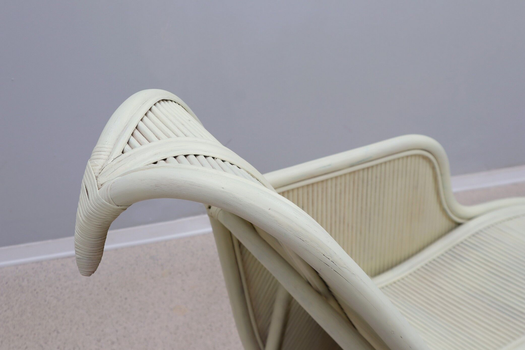 Vintage rattan chaise lounge vivai del sud 1970s