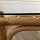 Grand table basse rotin et verre
