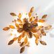 Italian ceiling light metal gold leaves 60s