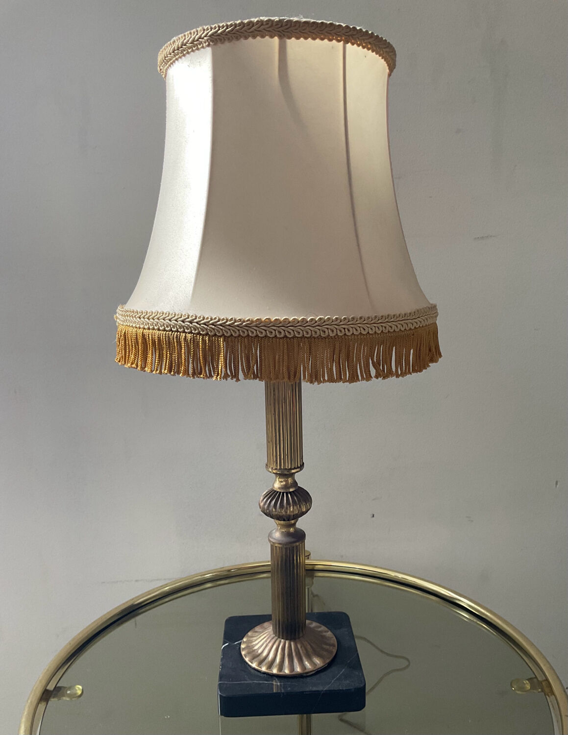 Lampe vintage en marbre et métal doré