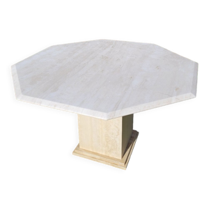 Table octogonale en travertin