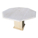 Octagonal travertine table