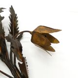 Floral brutalist wall lamp attributed to Maison Jansen 1970