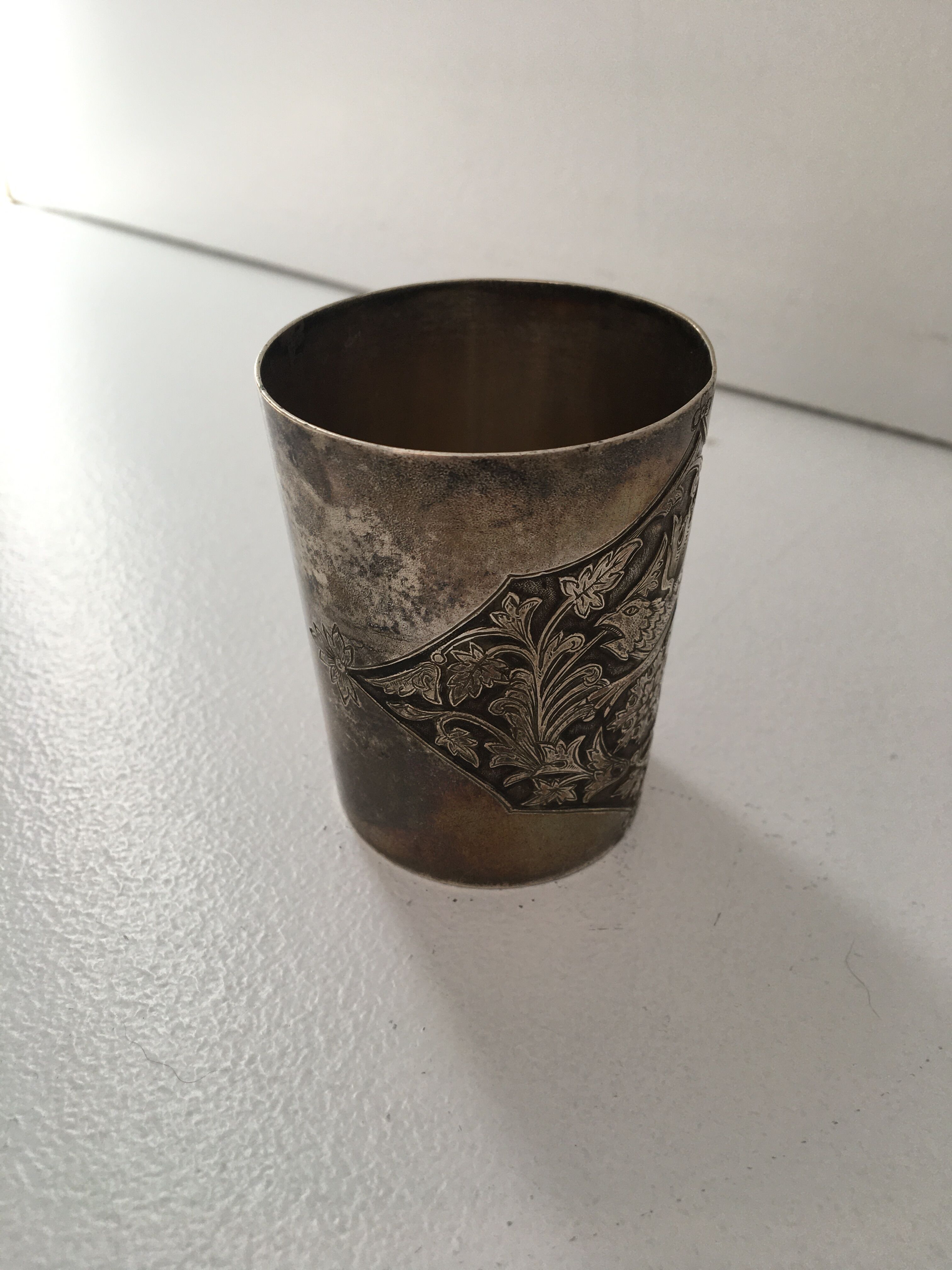Silver metal cup