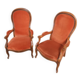 Deux fauteuils type Voltaire