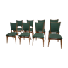 Ensemble de 8 chaises vintage en bois massif, design italien des années 1960/70