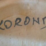 Grande assiette murale en céramique signée Korond, Hongrie