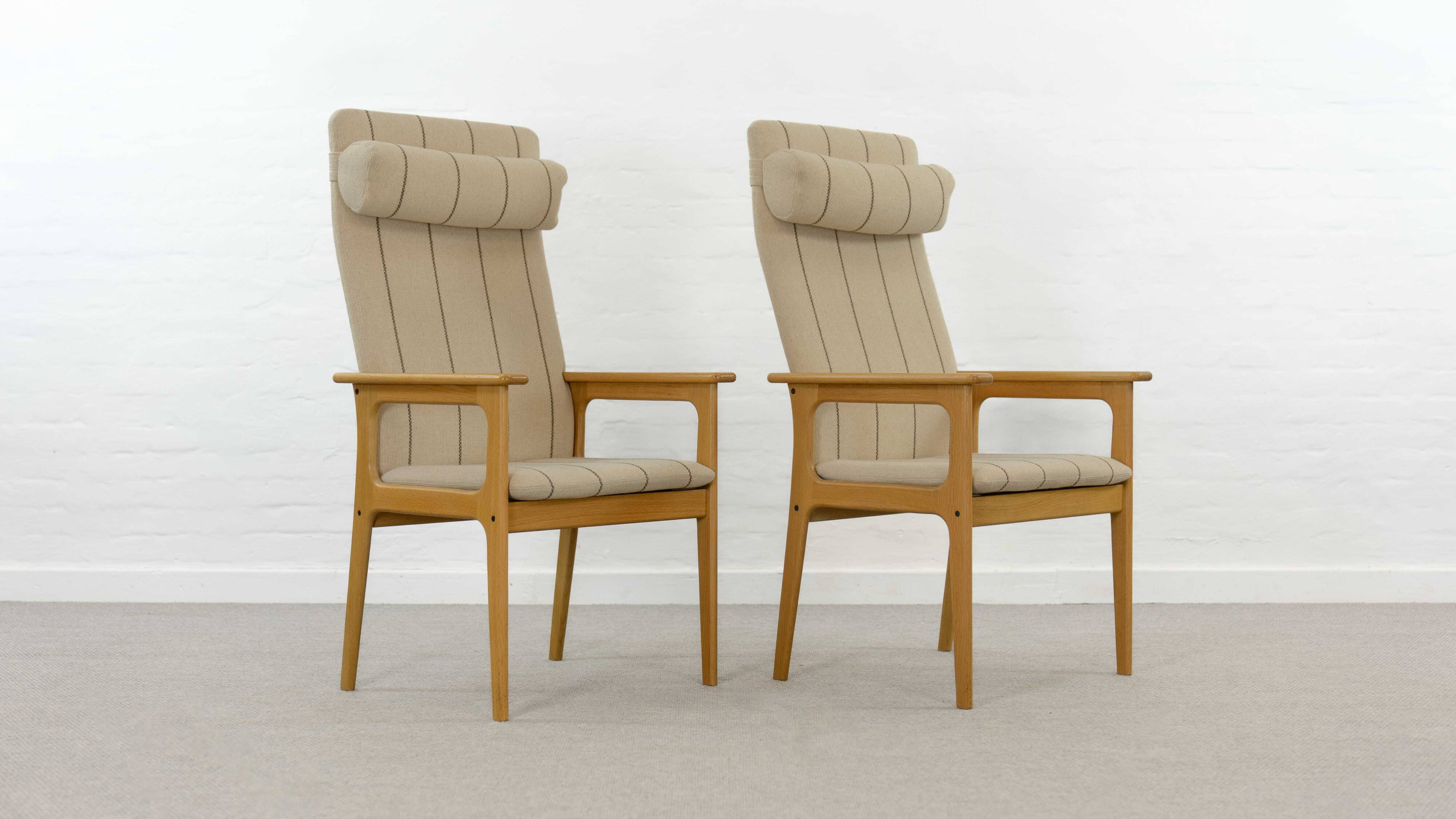 Pair of danish highback chairs by domus danica