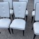 Set of 6 vintage chairs from the 50s-60s – Blue faux leather – Tapered legs