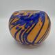La rochère – vase boule en verre orange et bleu, vers 1970 – h. 13 cm
