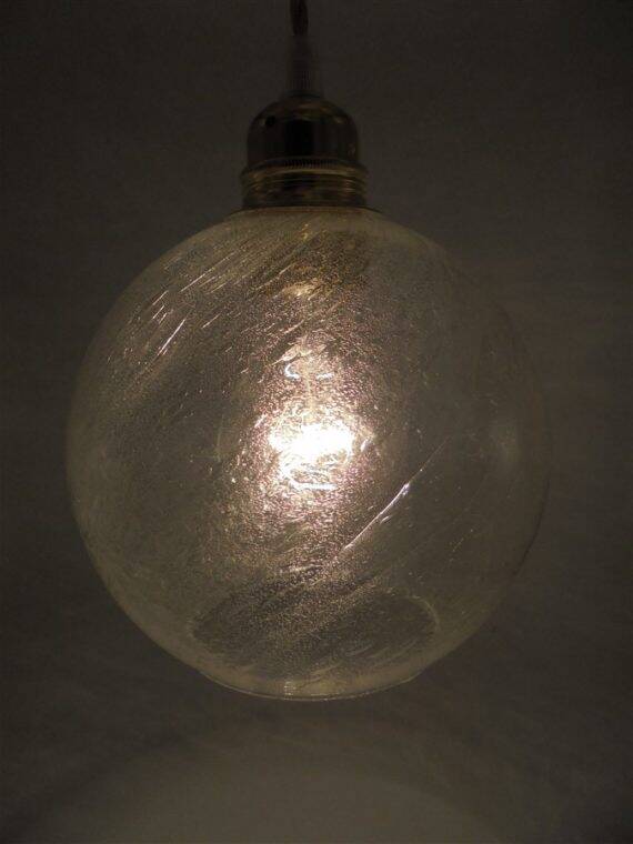 Bubbled glass pendant light