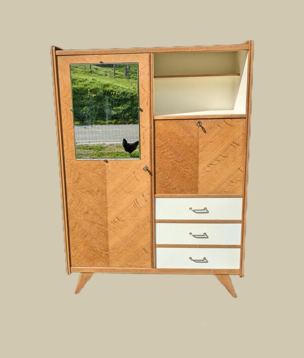 Secrétaire scriban armoire penderie vintage
