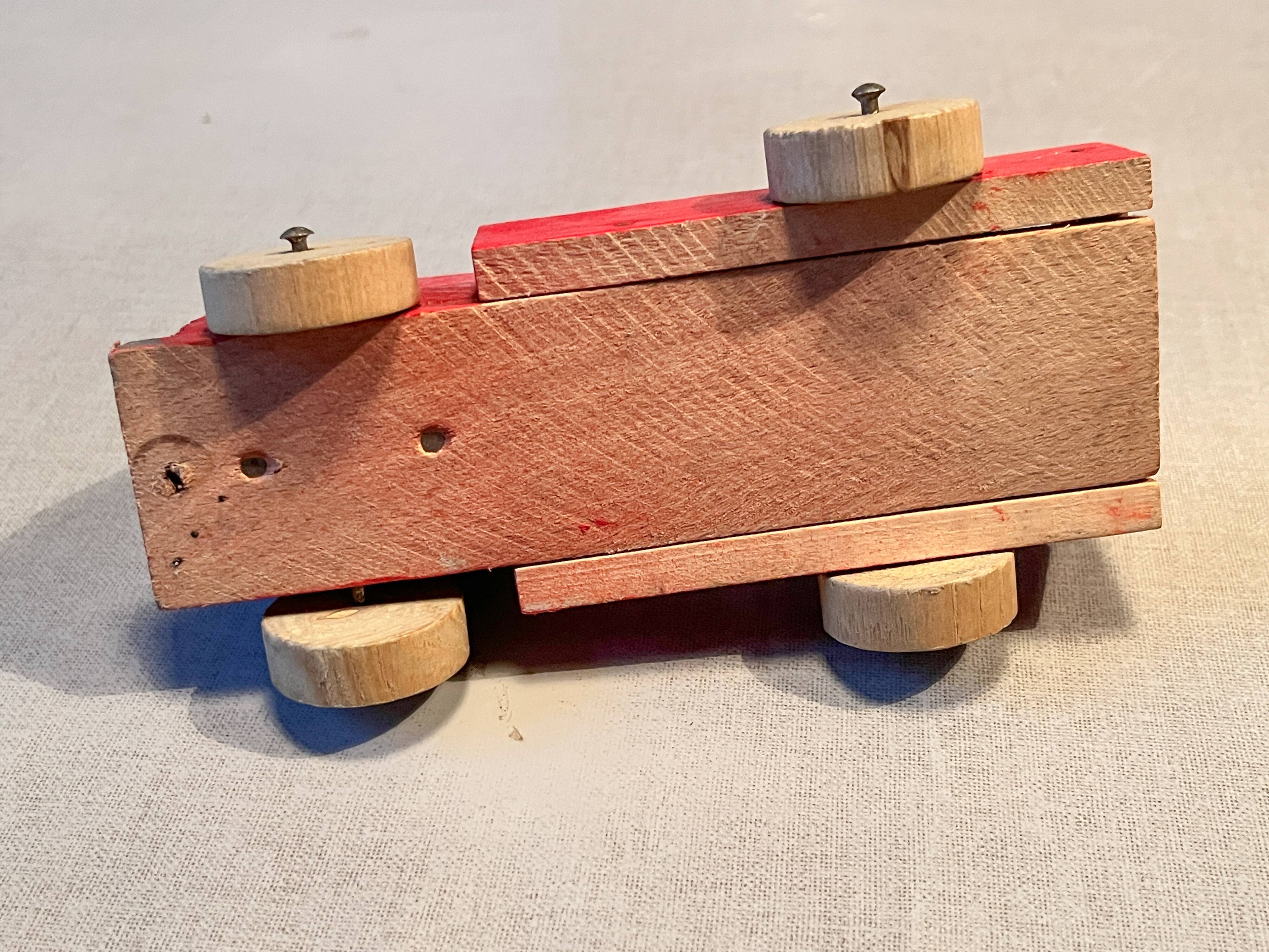 Wooden flatbed truck, antique toy