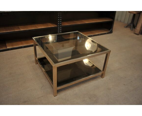 Vintage Coffee Table In Smoky Glasetal From Belgochrom 70s Selency Vintage Coffee Table In Smoky Glass And, Big Square Coffee Table Glass