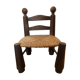Chaise basse de montagne en bois et paille