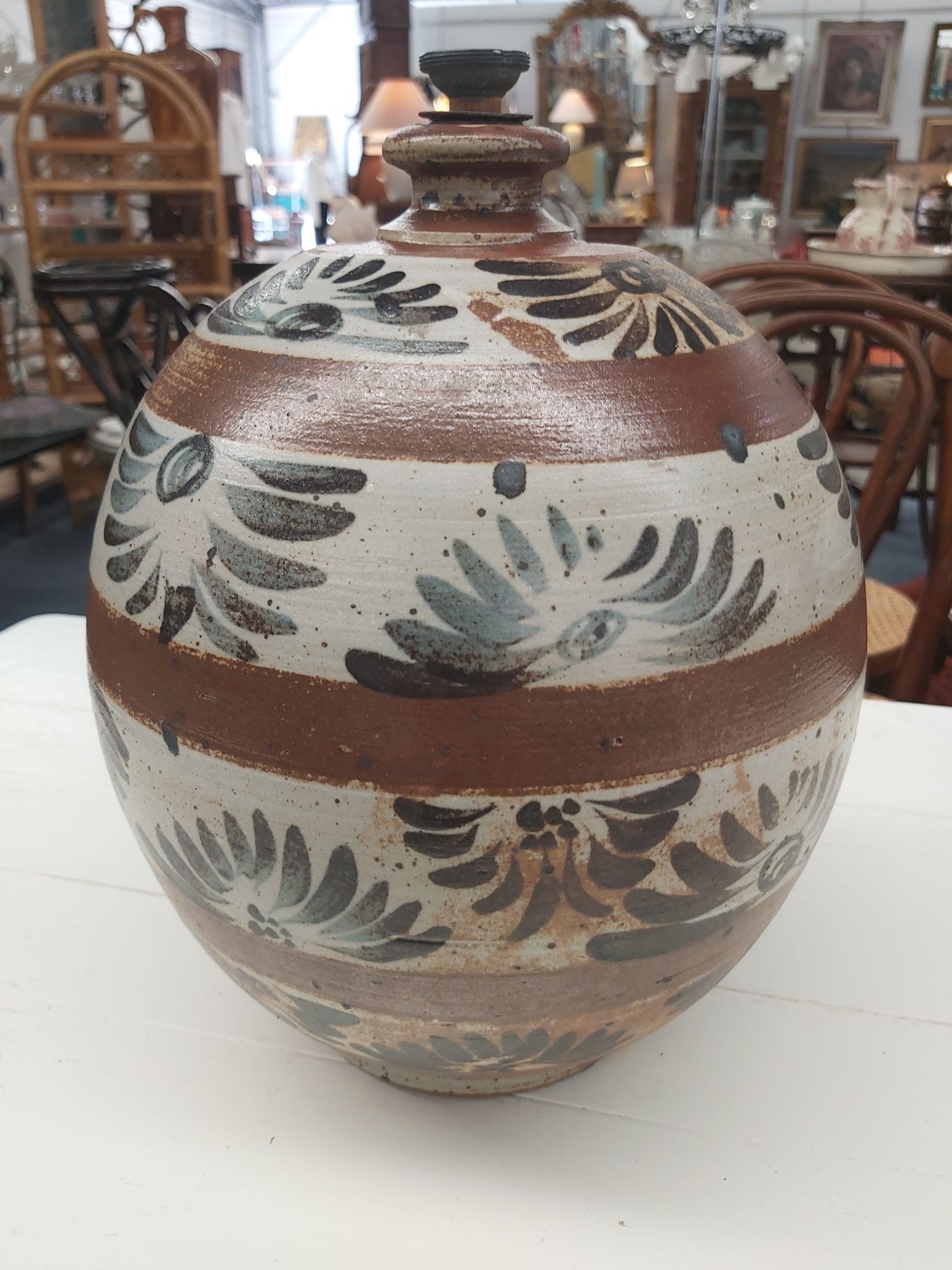 Ceramic lamp foot signed Patrick Lefebvre