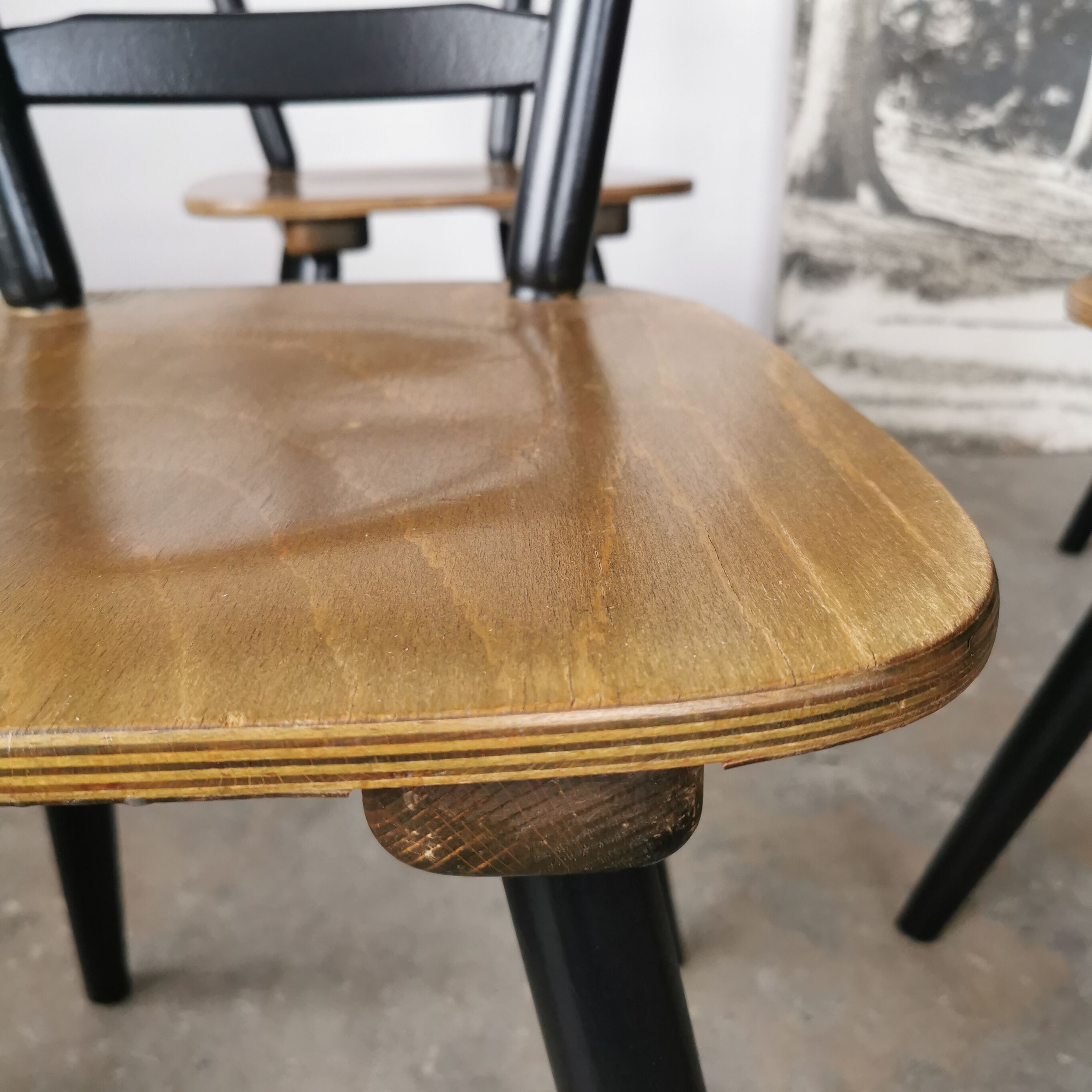 Set of 6 Scandinavian style bar chairs 1960/70