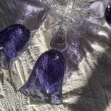 Set of 5 large vintage bubbled and blown glass glasses
