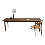 Large solid pine farmhouse table with spindle legs