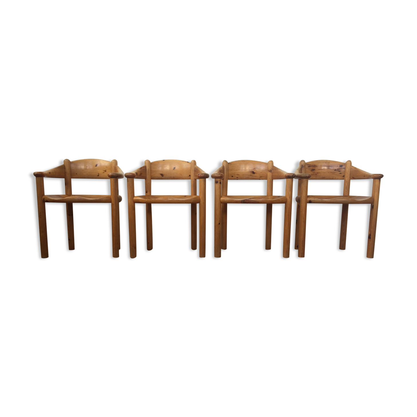 Set of 4 pine wood dining chairs by Rainer Daumiller ed. Hirtshals Savværk, 1970s