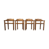Set of 4 pine wood dining chairs by Rainer Daumiller ed. Hirtshals Savværk, 1970s