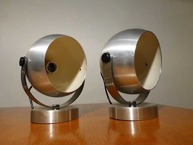 Pair of wall lamps eyes ball 1970.