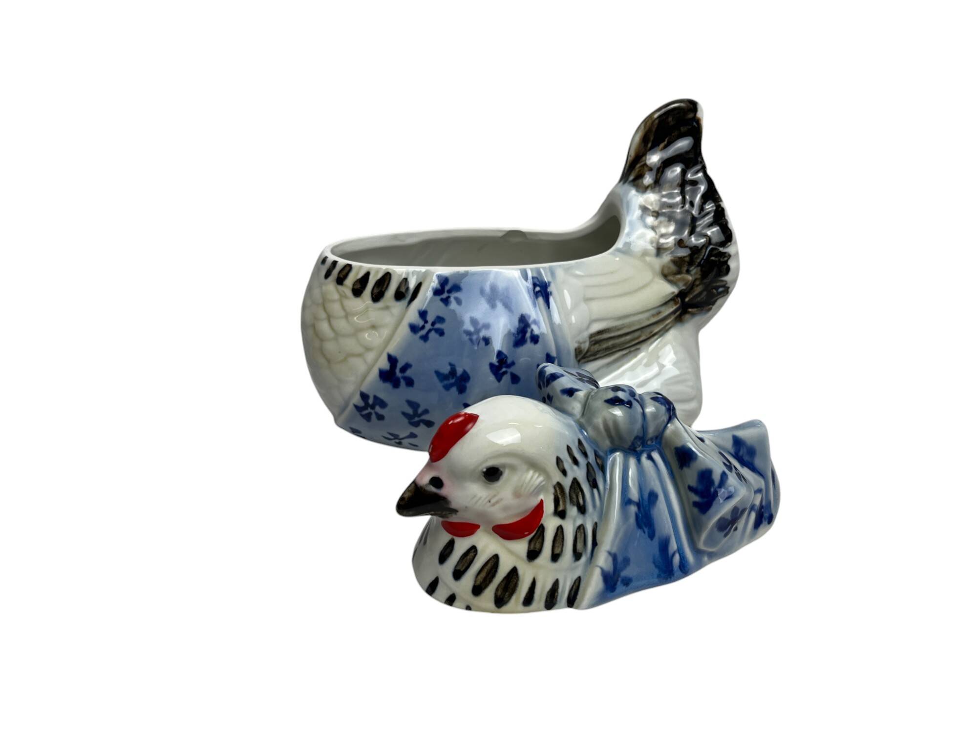 20th century earthenware Easter hen candy box