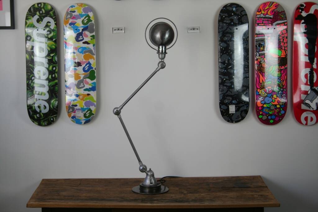 Lampe Jielde industriel Jean Louis Domecq 2 bras vernis brillant