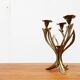 Vintage brutalist floral metal candlestick