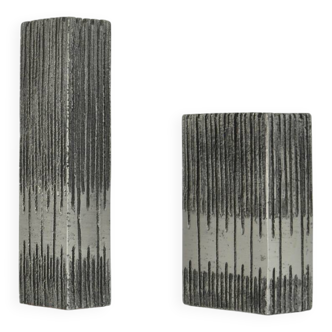 CASPER STUDIOGUSS / cast aluminium brutalist vases / Germany 1970s