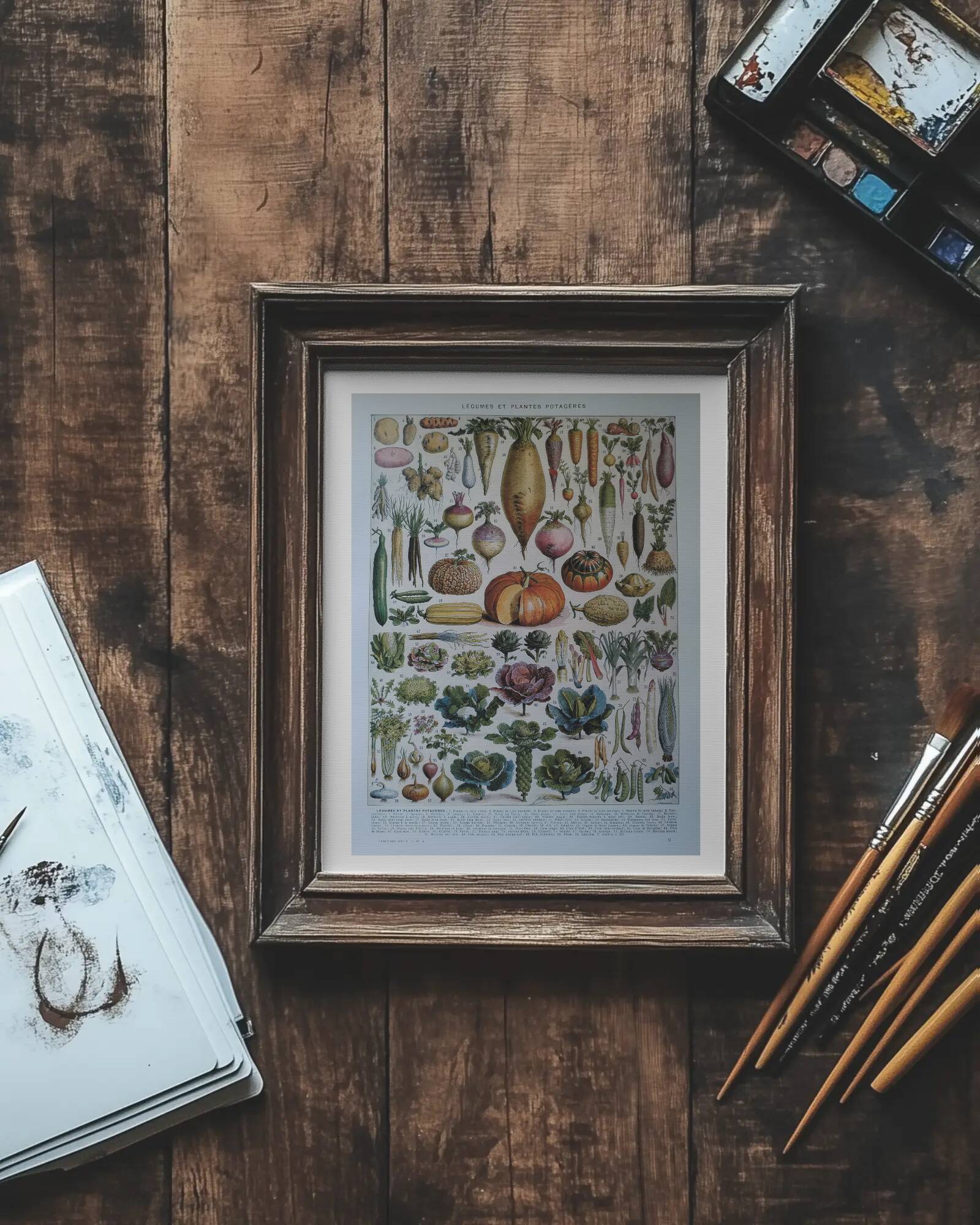 Original lithograph on vegetables