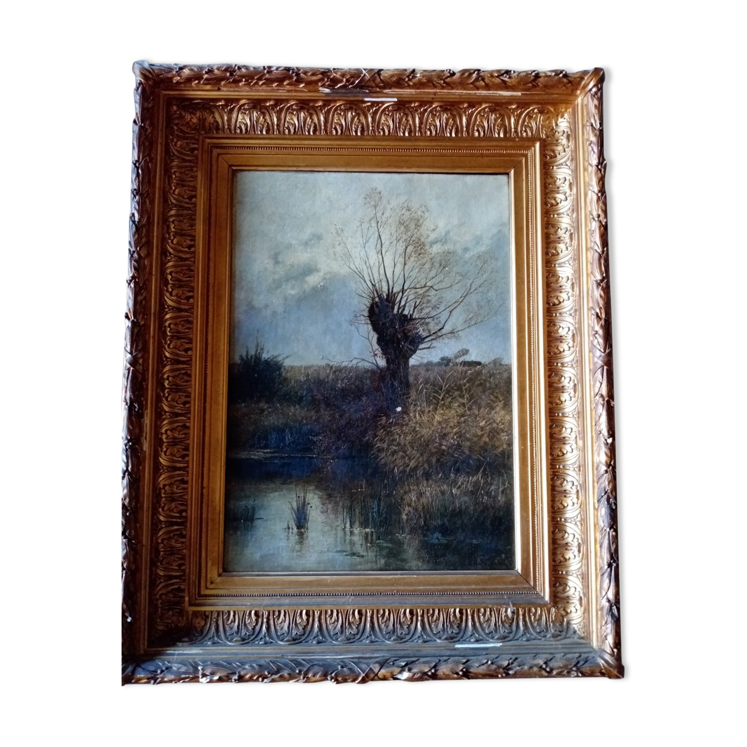Oil on canvas framed by carl theodor meyer-basel 1860/1932