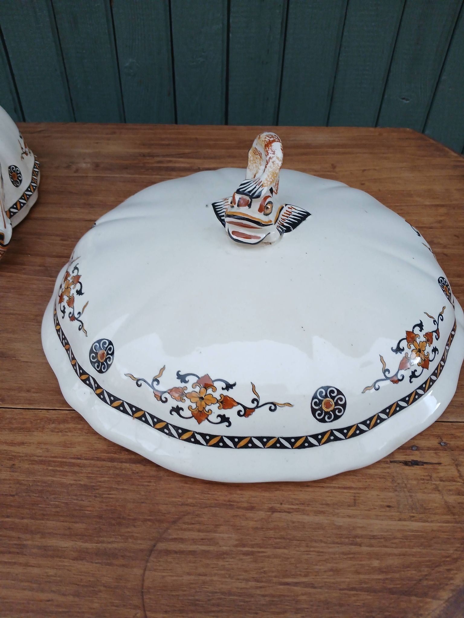 Large antique soup tureen Gien
