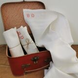 Old honeycomb tea towels embroidered